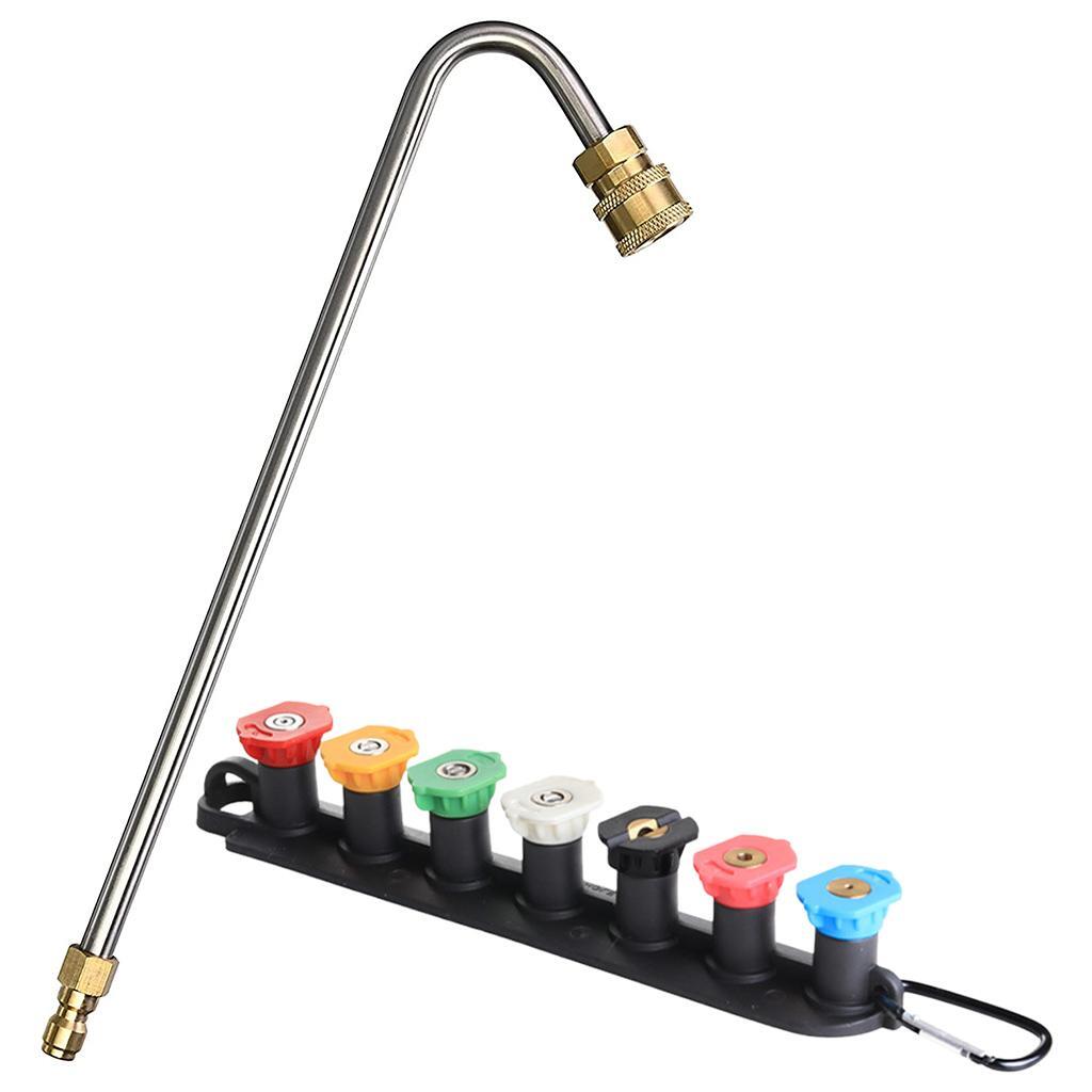 Turbo Nozzle Tips Set with Nozzle Holder 1 4 Inch Quick Connect Garden Hose 5 Nozzles