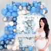 Boy Elephant Baby Shower Decorations Boxes - Baby Blue Balloon Garland Kit,Baby Shower Boxes,It's a Boy Backdrop Tablecloth for Elephant Theme Party