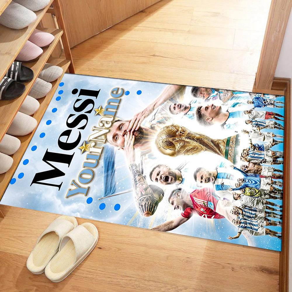 Messi 64 Personalized Text Area Rug Perfect for Game Room Playrooms Study room Outdoor Anti-slip Rug Decorate Offices Perfect Gift for Women/Men