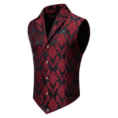 Herren Paisley Gothic Weste Viktorianisches Steampunk Gilet mit Revers für Smoking Formelle Anlässe Themenhochzeiten