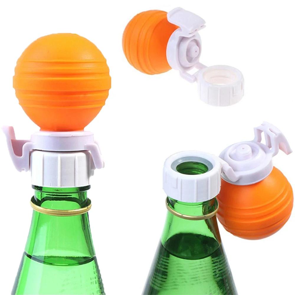 Vacuum Drink Cap Soft Sealer Cola Soda Pump Inflatable Squeeze Balls Carbonation Keeper Reusable Leak-Proof Bottle Stopper
