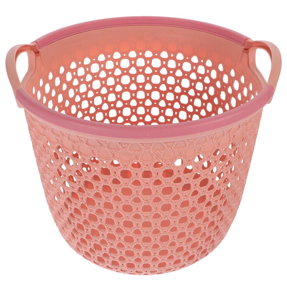 Flexible Laundry Basket Plastic Hamper Dirty Clothes Hamper Toy Bin Portable Round Bin Carry Handles Clothes Bedroom