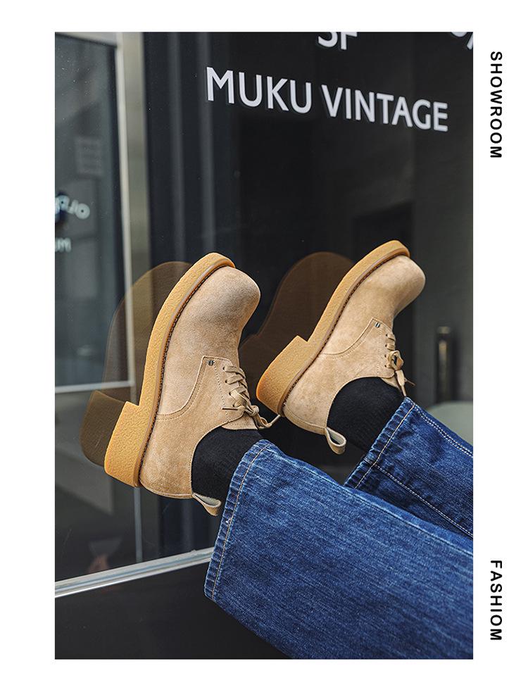 Retro Distressed Men's & Women's Round Toe Platform Derby Shoes - Autumn Collection 14411-J