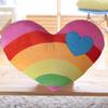 Rainbow Heart Pillow Cute Printed Love Heart Fluffy Back Pillow Ornament