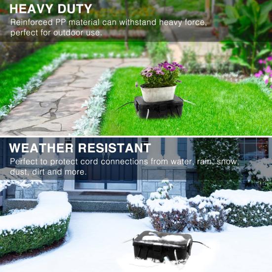 Kryt venkovní elektrické krabice Ochrana napájecí lišty IP54 Vodotěsný Odolný proti UV záření Odolný proti povětrnostním vlivům Široká kompatibilita Kryt zásuvky