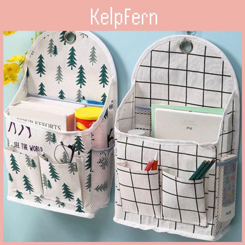 Large Storage Cotton Capacity Linen Bag Home Wall Mounted Organizer Hanging Bag Closet Toy Box Container Organizer Fabric Basket