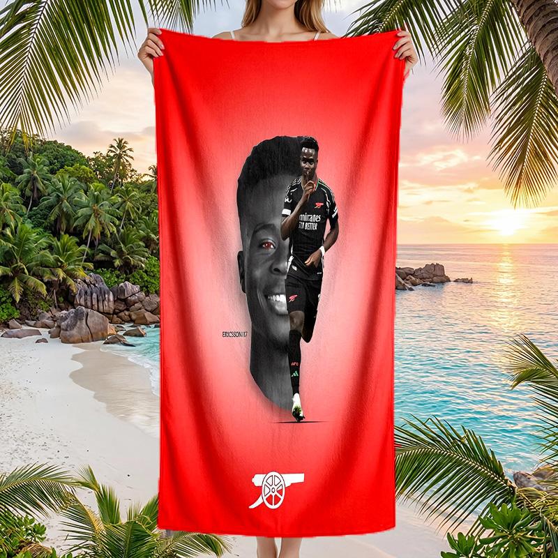 Bukayo Saka Strandtuch Weiches Mikrofaser Sommerhandtuch Schnelltrocknendes Saugfähiges Handtuch für Strand Schwimmbad Reisen