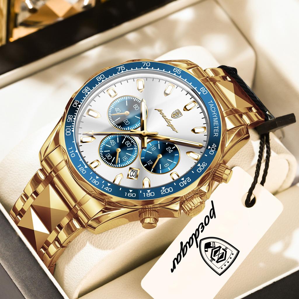 POEDAGAR Sport Men Watch Waterproof Luminous Chronograph Date Quartz Military Man Wristwatch Stainless Steel Men's Watches Reloj
