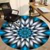 1pc Blue Abstract Mandala Chair Carpet for Office, Round Polyester Mat, Indoor Decor for Office, Washable Non-slip Carpet yy251219033