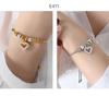 Women's Cute Japanese-Korean Fashion Bracelet: Hollow Heart Pendant, Round Bead, Real Gold Titanium Steel Jewelry