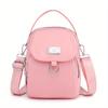 Borsa a tracolla con cerniera tinta unita, Portamonete versatile, Borsa a spalla da donna per lo shopping