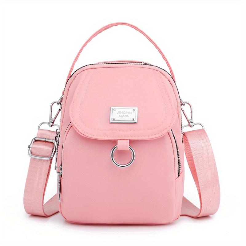 Borsa a tracolla con cerniera tinta unita, Portamonete versatile, Borsa a spalla da donna per lo shopping