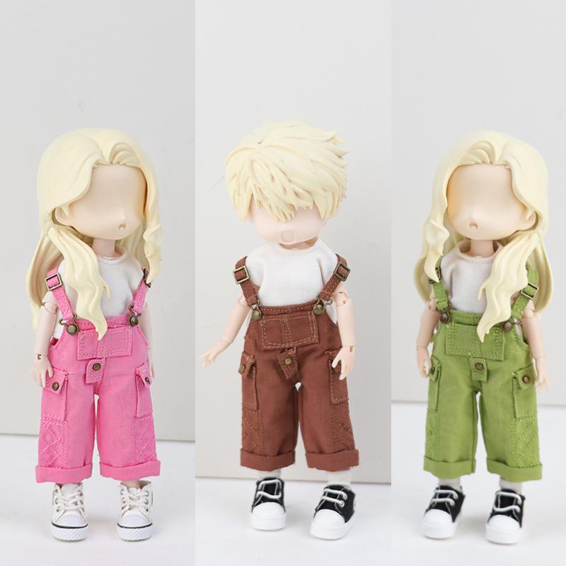 OB11 Baby Clothes suspenders Pants Set Coat Cotton Clother GSC P9 1/12 bjd Doll Cute Clothes Molly Doll Clothes Headwear