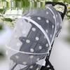 Universal Baby Stroller Mosquito Net with Zippered Embroidered Chrysanthemum Design