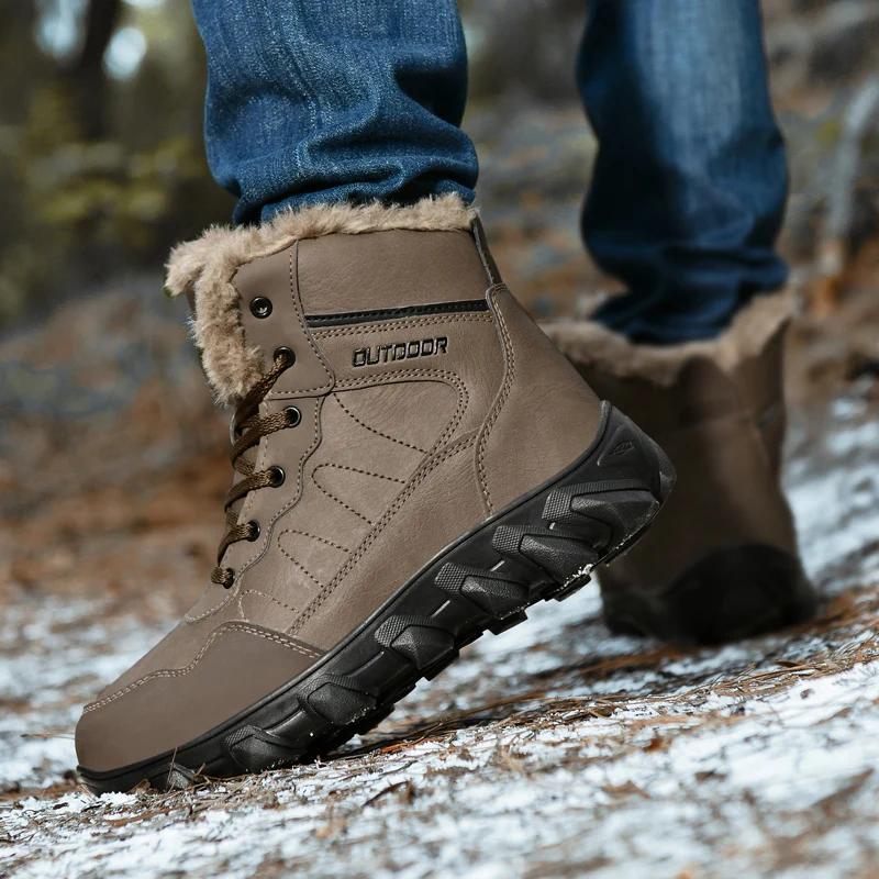 Männer stiefel 2024 neue Winter Hausschuhe Warme Männer Schuhe Wasserdicht Rutschfeste Plüsch Turnschuhe Männlichen tenis schuhe Stiefel Männer Turnschuhe winter