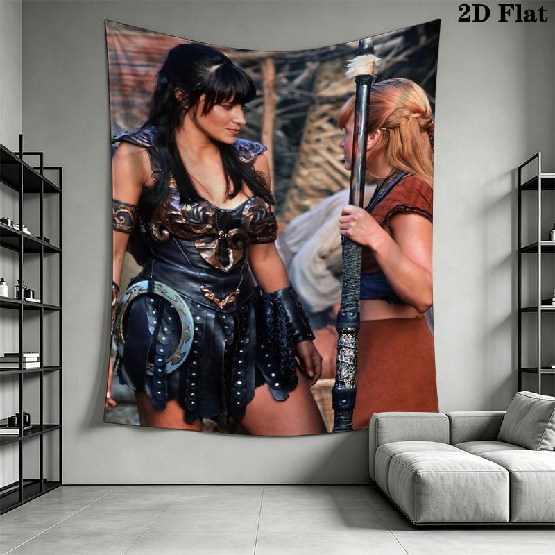 Xena Kriegerin Wandteppich Ästhetischer Wandbehang Bedruckter Stoffdecke Dekorative Wandteppiche für Schlafzimmer Wohnzimmer Heimdekoration