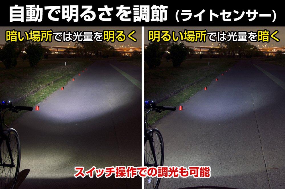 GENTOS LED Bike USB 150 Waterproof and for Road Bikes XB-555LR Light, Rechargeable, Lumens, Splash-Resistant,