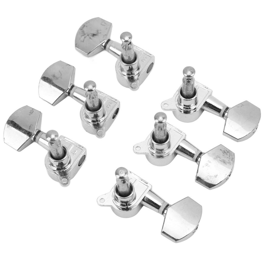 Stimmschlüssel für Gitarrensaiten, vollständig geschlossen, quadratischer Kopf, Stimmknöpfe mit Schrauben, Muttern, Unterlegscheiben, Teile, Silber