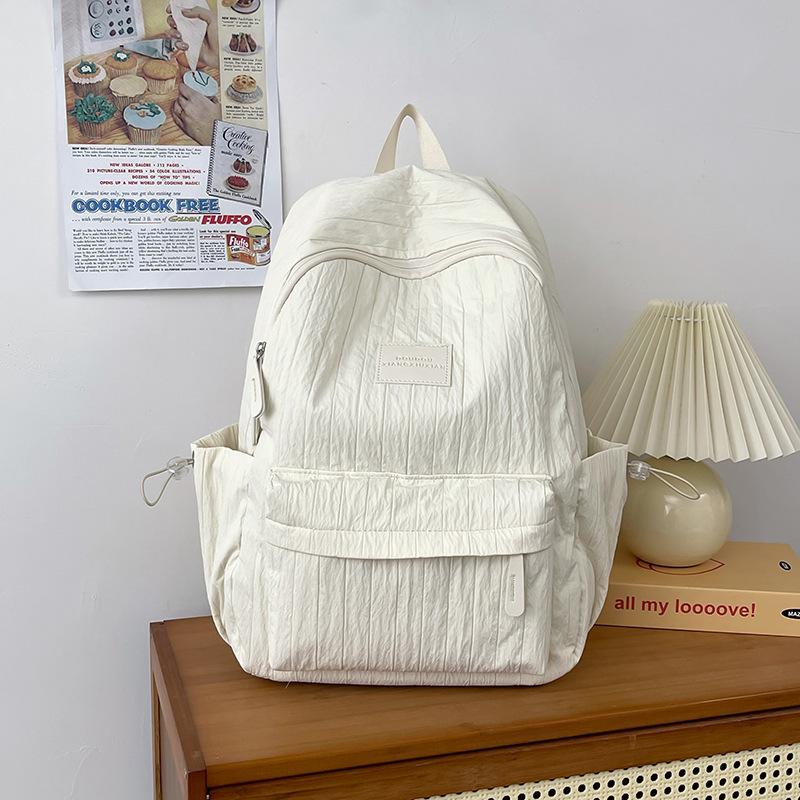 Schoolbag large capacity fashion letter backpack small fresh nylon new backpack bag female personality striped college bag