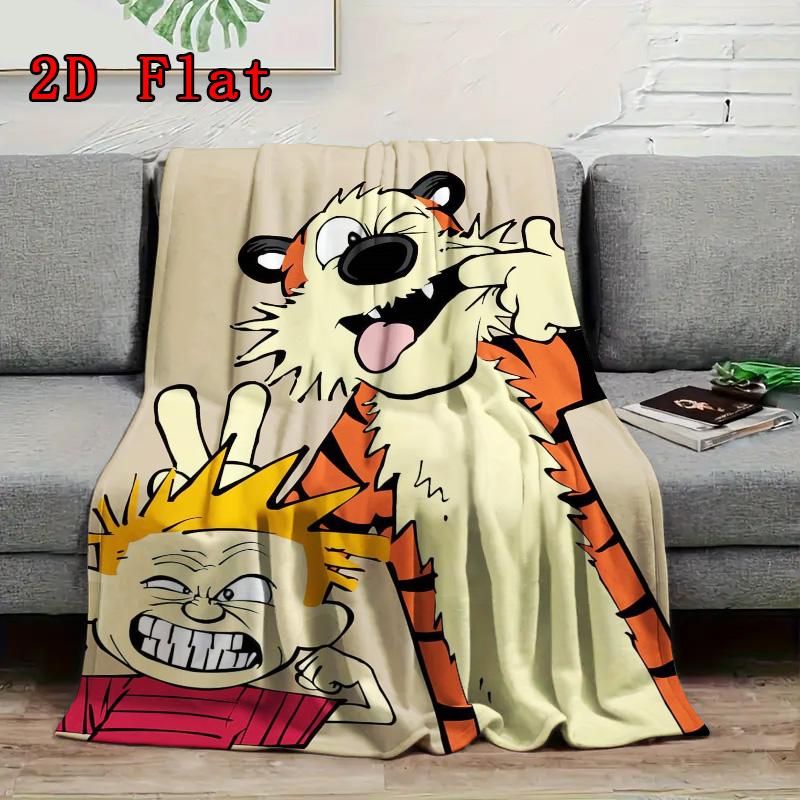 Calvin and Hobbes 2D Flat Pattern Flannel Blanket High quality All Seasons Warmth and Comfort Perfect for Christmas Gifts.NMT0928234