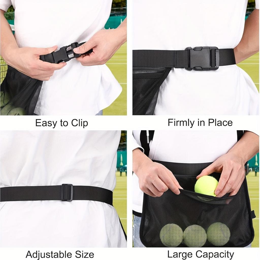 Tennis-Tasche Aufbewahrungstasche, Tragbare Sport-Hüfttasche, Tennisball-Sammler-Tasche, Sport-Aufbewahrungstasche