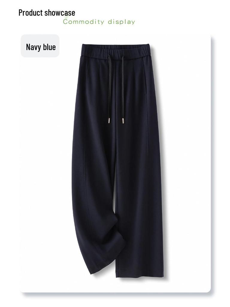 Women's Navy Blue Casual Straight-Leg Sweatpants - Spring/Summer 2025 Collection