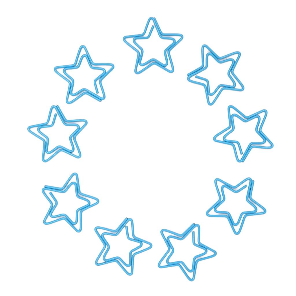 100 Stück Sternform Büroklammern Plattierungsprozess Rostfrei Praktische Metallische Büroklammern für Büro