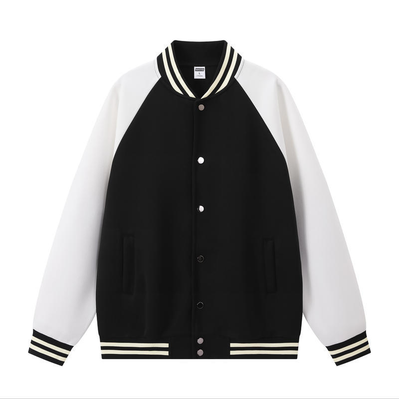 

Осенняя бейсбольная форма в цветном сочетании Куртка Свободная куртка контрастного цвета M черный белый