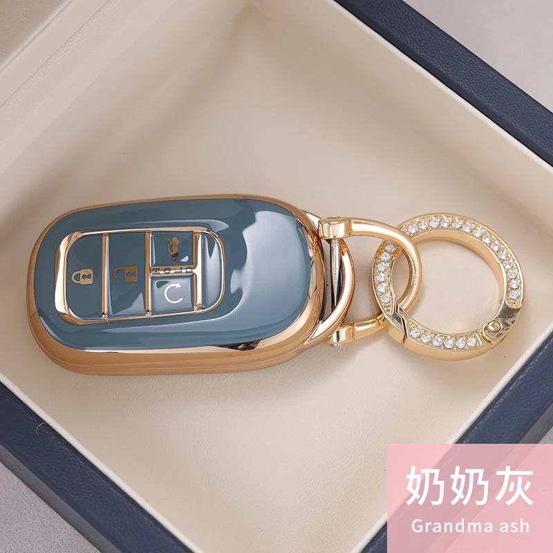 Styling Mouldings New TPU Car Remote Key Case Cover Protect Shell Bag For Honda 2021 2022 Accord Civic Pilot Freed CRV 4 Button