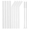 8Pcs Reusable Glass Straw Set High Borosilicate Smoothie Cocktails 12mm Straw Healthy Eco Friendly Drinking Straw Clear Brush