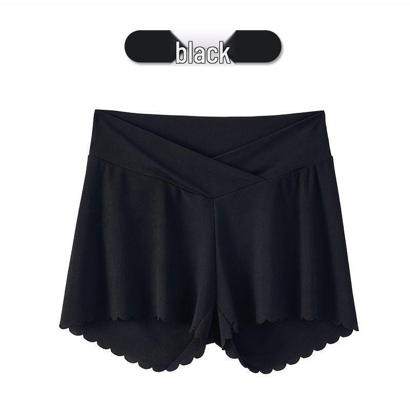 Ice Silk Maternity Shorts - Summer Style, Belly-Supporting, Loose Fit, Anti-Exposure Leggings, Ideal for Outdoor Wear