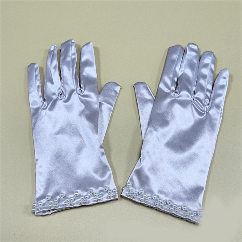 Short Gloves with Beaded Cuffs Bachelorette Party Stage Performances Handwear