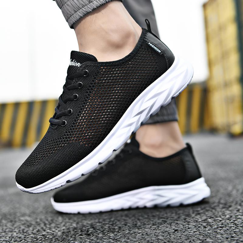 Fashion Mesh Men Sneakers Summer Casual Shoes Men Breathable Outdoor Non-slip Walking Gym Shoes Lace-up Mens Trainers Size 38-46