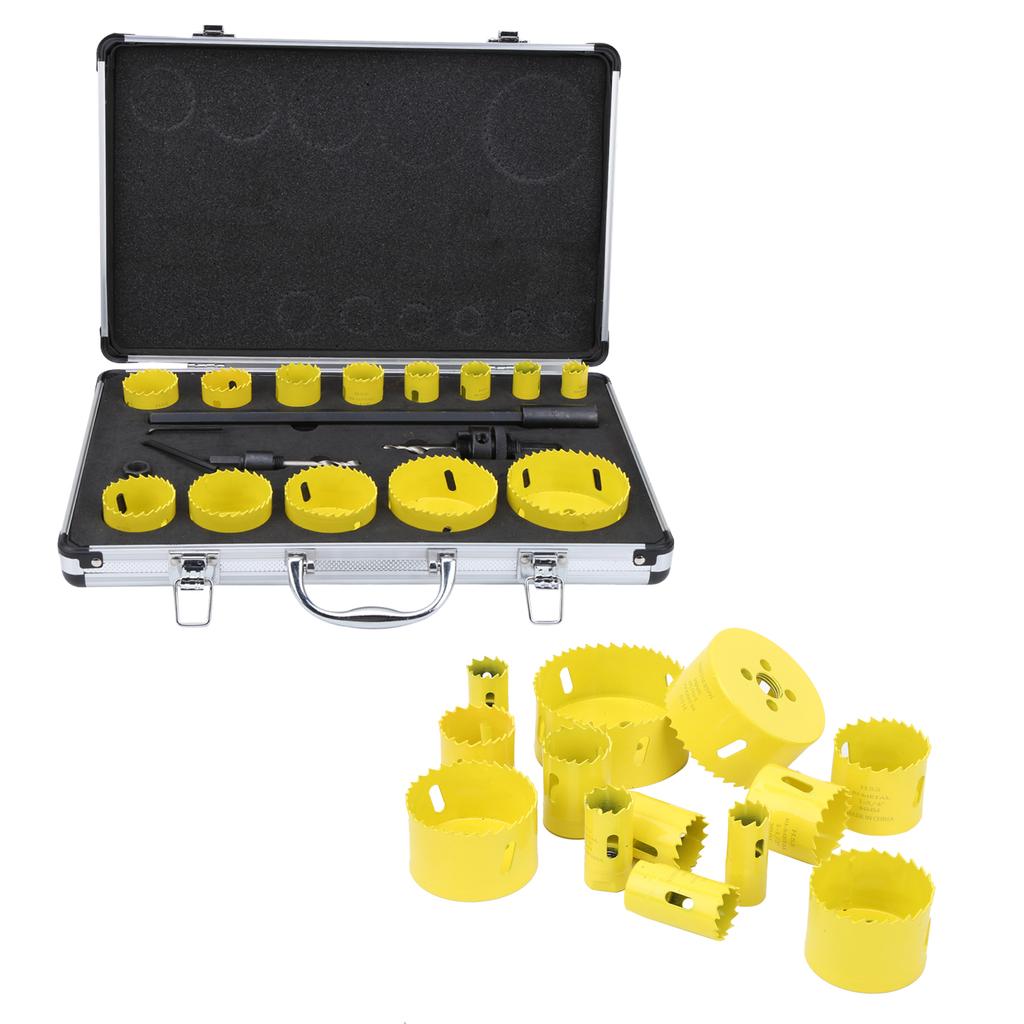 Kit de Cortador de Broca de Sierra de Agujero Abridor de Metal Herramienta para Carpintería HSS con Llave Tornillo Taladro