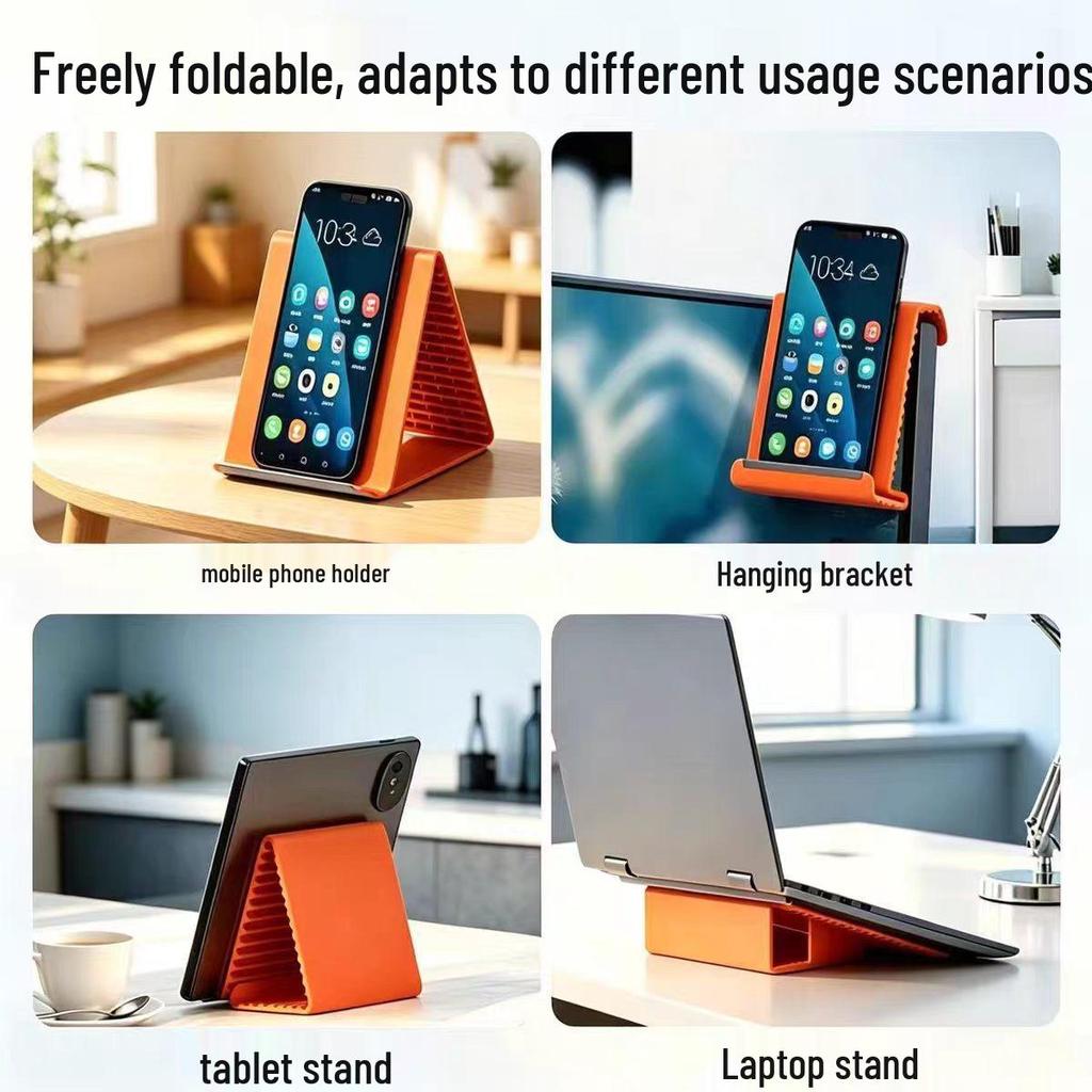Universal Silicone Flexible Folding Stand for Phone, Tablet, and Laptop - Portable and Creative Design for Travel.
