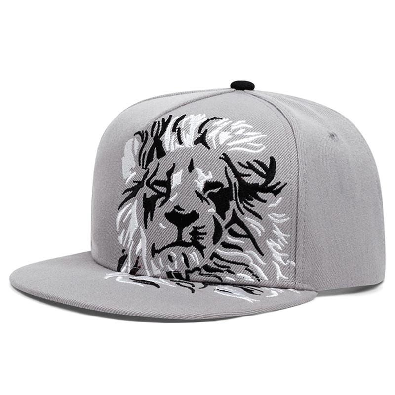 2026 New Fashion Flat Edge Hat Lion Embroidered Baseball Hat Street Hip Hop Skateboarding Hat Outdoor Daily Sunshade Hat Unisex