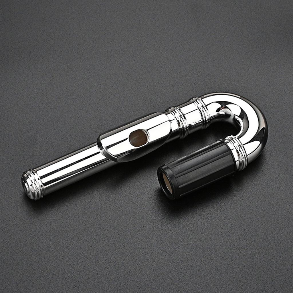 Klassische versilberte Flöte gebogen für Kopfstück Musikinstrument Metallflöte für Kopfstück Kopfstück für Erwachsene Anfänger