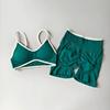 European and American Style Hot Girl Fitness Set with Peach-Shaped Butt Design, Yoga Set for Women with Chest Pads, Sports Bra, High-Waisted Shorts