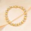 Trendy Heart-shaped Brass Zircon Decor Bracelet with Stainless Steel Chain Elegant Daily Ladies Bling Hand Jewelry