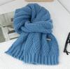 Women's Knitted Wool Blend Winter Scarf - Trendy Korean Style, High-End Cashmere Feel, Versatile for Students