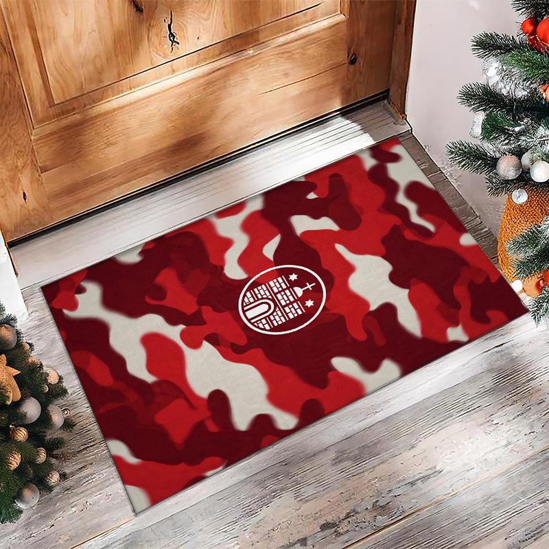 FC St. Pauli Football Print Crystal Velvet Rug, Comfortable Water Absorbent Non Slip Indoor Floor Carpet