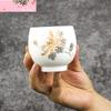 China Tea Cup Drinkware Teaware Tea Bowl Chinese Suet Jade Ceramic Hand Painted Flowers Plant  Water Mug Office Gift 200ml