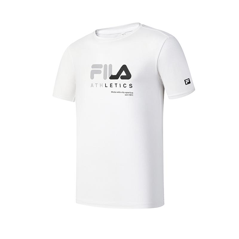 New FILA Fitness T Shirt Men's Jade White A61M521104F-WT