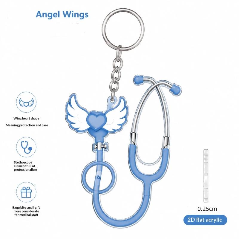 Acrylic Stethoscope Keychain 2D Adorable Design for Nurses Doctors Bag Charm Pendant Gift Souvenir