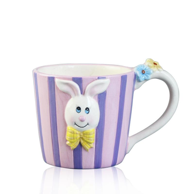 Cute Rabbit Cartoon Creative Ceramic Cup Bunny Milk Cup Children's Breakfast Mug Water Cup Coffee Cup