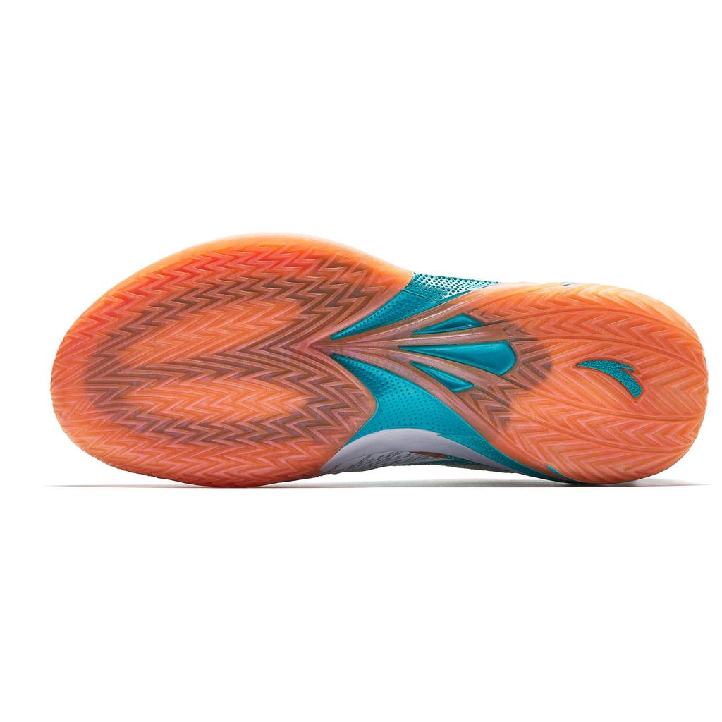 ANTA Quick Decision 6 Basketball Shoes Men's Low top Pure White/Fluorescent Bright Orange/Fluorescent Neon Blue Sneakers 112531112S-8