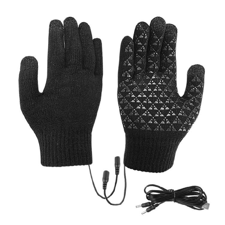 Knitted Heating Glove Hands Warmer Mittens Full Finger Gloves Thermals Glove for Winter, USB Heated Gloves for Men Women