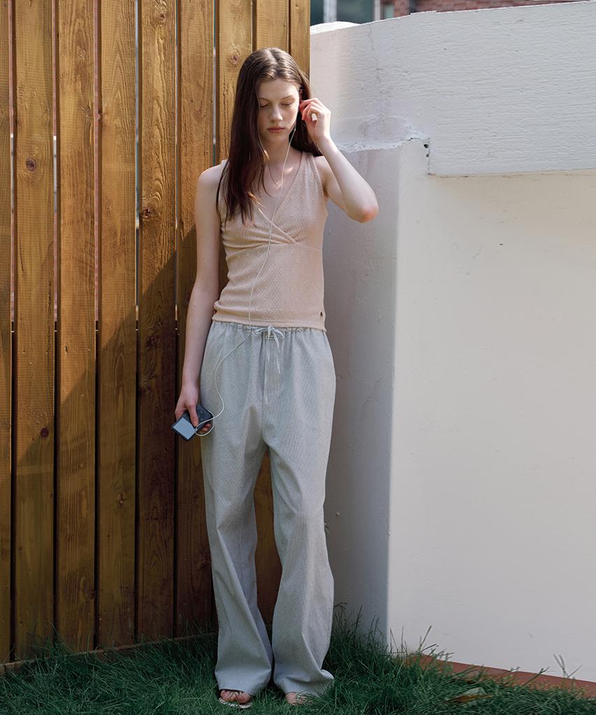 BUT'TON Seersucker Band Pants (Ivory)