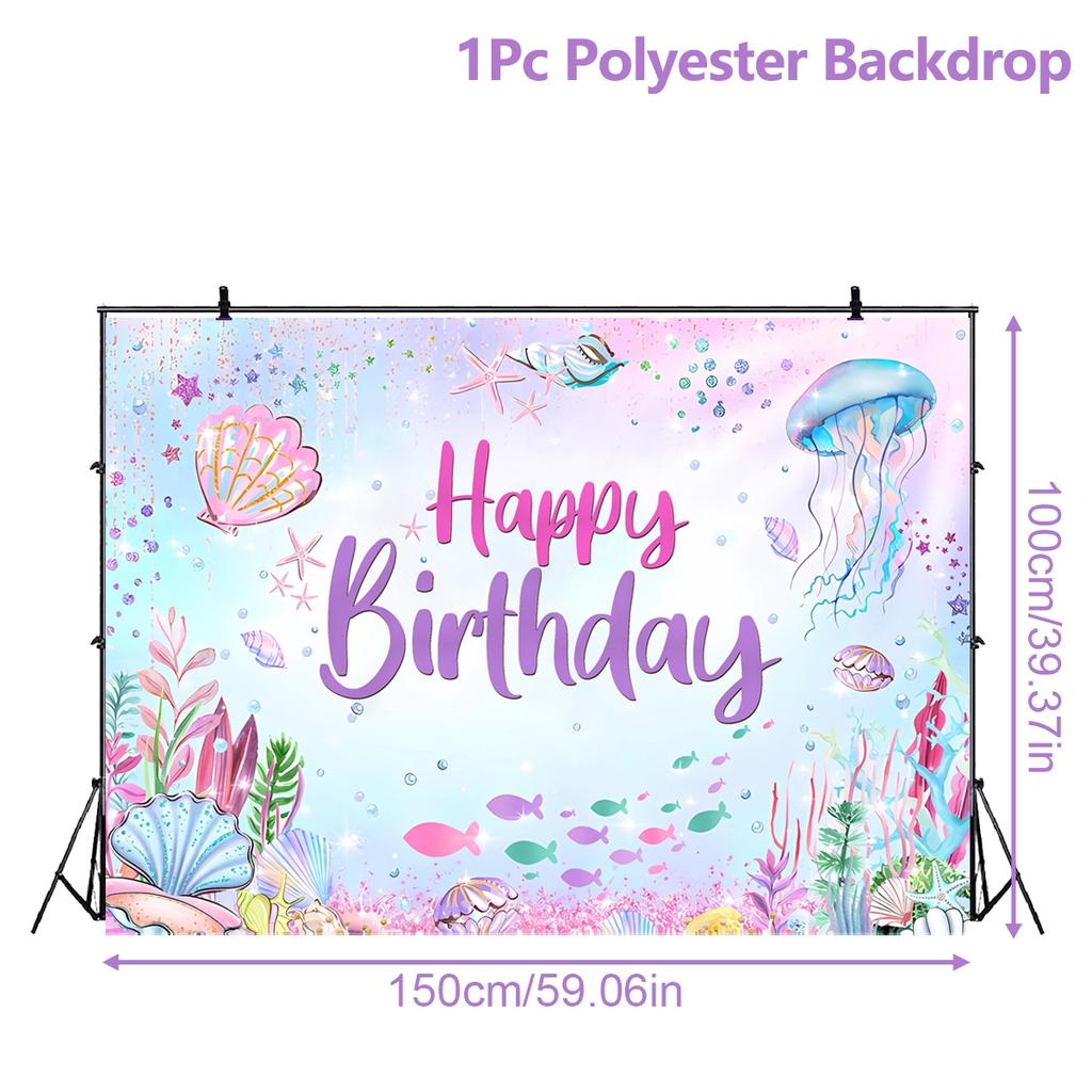 Under The Sea Summer Ocean Theme Birthday Party Decor Kids Boy Background Cute Dolphin Starfish Decoration Event Banner Props