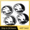 Car Sticker 2025 Hot 4Pcs 56/60mm Car Tire Hub Center Cap Wheel Cap Badge Sticker For Skoda S Fabia Superb Octavia Rapid Karoq V